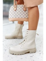 Wysokie Botki Workery Beżowe Rozelle