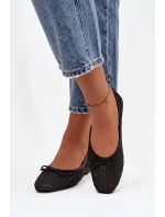 Baleríny S Pleteným A Mašlí Černé Belirra