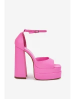 Sandały Damskie Na Słupku I Platformie Różowe Beloria