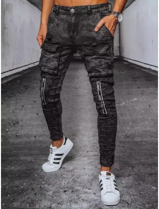 Pánske džínsové bojové nohavice čierne FashionStreet UX3580
