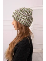 Čiapka s rolovaním Klara K311 zelená+hnedá
