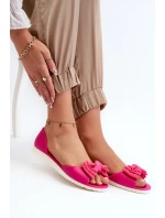 Baleriny Damskie Gumowe Z Kokardką Fuksja Georia