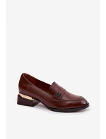 Dámské polobotky na klínu Vinceza 58625 Hnědé