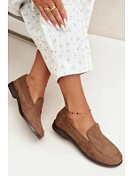 Dámske mokasíny Loafersy z ekologického semišu, hnedé, Laisie Dámske mokasíny Loafersy z ekologického semišu, hnedé, Laisie