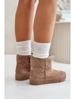 Snehové topánky so zipsom a kožušinou Big Star beige