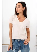 Dámske tričko s krátkym rukávom Serek brown - Off Pink