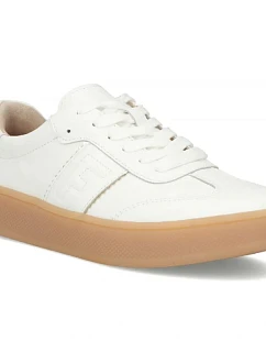 Dámske biele kožené topánky na platforme Filippo DP7543/26