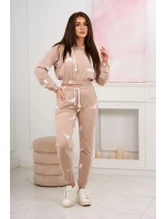 Sada s potlačou pištole béžová