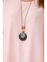 Nadrozmerná blúzka s príveskom púdrovo ružová