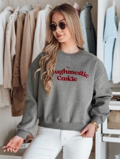 Dámska nadrozmerná mikina s potlačou COOKIES tmavo sivá FashionStreet BY1443
