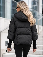 Dámska zimná prešívaná bunda s kapucňou, čierna, FashionStreet TY5826