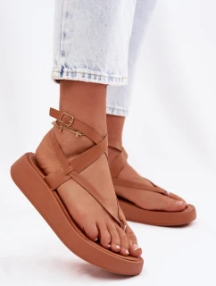 Dámské sandály Japonky na platformě Camel Gelira
