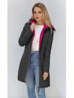 Obojstranná bunda v grafitovo-amarantovej farbe pre prechodné obdobie (7700)