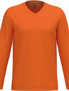 Kariban K 358 Pánske tričko s výstrihom do V a dlhými rukávmi 20.K358 oranžové