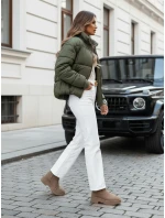 Dámska krátka zimná prešívaná bunda VIBEGIRL zelená FashionStreet TY4946