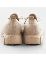 Béžové azúrové šnurovacie topánky (AA37)