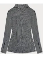 Tmavomodrá dámska nadrobno pruhovaná košeľa (SSY2026) Tmavomodrá dámska nadrobno pruhovaná košeľa (SSY2026)