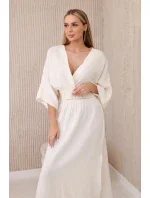 Mušelínové šaty s výšivkou v páse svetlo béžovej farby