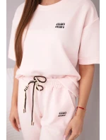 Dámsky viskózový set s krátkym rukávom a nohavicami s lemom candy pink Dámsky viskózový set s krátkym rukávom a nohavicami s lemom candy pink