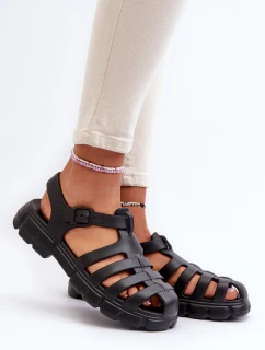 Damskie Piankowe Sandały Rzymianki Czarne Gasaria