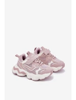 Sneakersy Dziecięce Na Grubej Podeszwie Różowe Lianees