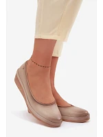 Kožené dámske topánky na platforme Vinceza Beige Kožené dámske topánky na platforme Vinceza Beige