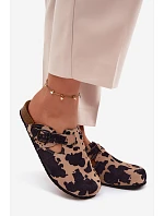 Kožené semišové pantofle Mule s přezkou v kravích skvrnách Zazoo 1905