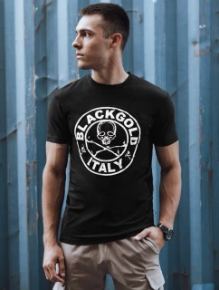 Pánske tričko s potlačou čierne FashionStreet RX5584