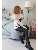 Vianočný sveter so sobom ecru