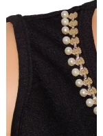 Spoločenské značkové šaty LUXESTAR zdobené perlami krátke čierne - Čierna - LUXESTAR Spoločenské značkové šaty LUXESTAR zdobené perlami krátke čierne - Čierna - LUXESTAR