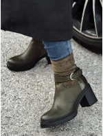 Dámske čižmy NOIRSTEP na podpätku zelené FashionStreet ZY0525