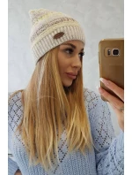 Fleecová čiapka Patrycja K254 žltá+béžová