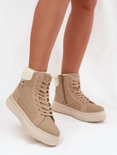 Zimní dámské boty s kožešinou Lee Cooper LCJ-25-01-3736 Béžové