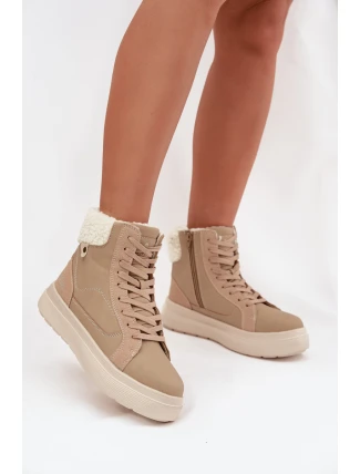 Zimné dámske topánky s kožušinou Lee Cooper LCJ-25-01-3736 Beige Zimné dámske topánky s kožušinou Lee Cooper LCJ-25-01-3736 Beige