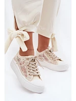 Lee Cooper LCW-26-44-4481 Dámske šnurovacie tenisky na platforme Beige Lee Cooper LCW-26-44-4481 Dámske šnurovacie tenisky na platforme Beige