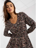 Šaty D73771M30365A čierno-béžové