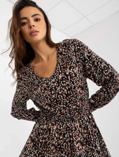 Šaty D73771M30365A čierno-béžové