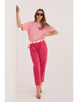 Šnúrové nohavice model 226483 Taliansko Moda Šnúrové nohavice model 226483 Taliansko Moda