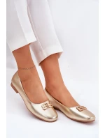 Eleganckie Baleriny Damskie Z Ozdobą Vinceza 62206 Złote