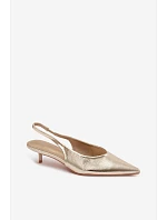 Dámské sandály z umělé kůže na podpatku Zlaté Averelle