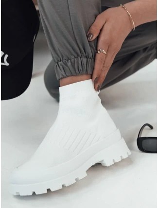 Dámske ponožkové topánky ORCE white FashionStreet ZY0472