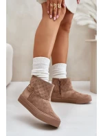 Snehové topánky so zipsom a kožušinou Big Star beige