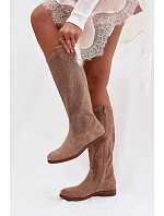 Dámske čižmy HY61-8022 beige - S.Barski