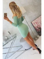 Pruhované vypasované šaty tmavo mätové Pruhované vypasované šaty tmavo mätové