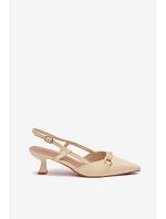 Ženské sandály na podpatku se špičatými špičkami Žluté Felessa