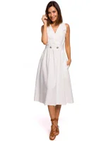 S224 Šaty bez rukávov s umelým zavinovaním - čierne S224 Šaty bez rukávov s umelým zavinovaním - čierne