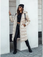 Dámska prešívaná zimná bunda s kapucňou MENSI béžová FashionStreet TY4585