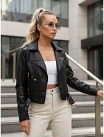 Dámska bunda z ekokože so zipsom ramones black FashionStreet TY5648 Dámska bunda z ekokože so zipsom ramones black FashionStreet TY5648