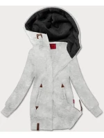 Svetlošedá hladká dámska mikina s kapucňou LHD (AMG169)