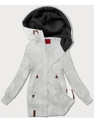 Svetlošedá hladká dámska mikina s kapucňou LHD (AMG169)